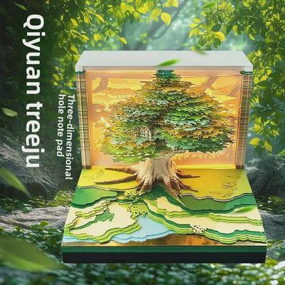 Calendario Escultura de Papel 3D 2025: Notas Adhesivas Creativas y Decoraciones de Casa del Árbol"