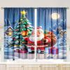 Set Of 2 Christmas Santa Claus Tree Pattern Printed Curtains Decorations Home Room Curtain Polyester Stylish
