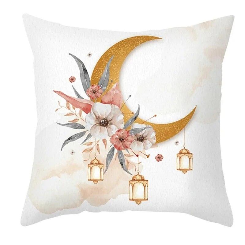 Eid Mubarak Pillowcase Moon Star Lantern Pillowcase Decoration