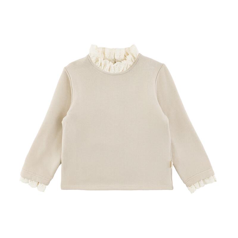 Youyou Girls  Winter Sweet Lace Trim Long-Sleeve Base Layer Top 130 cm