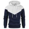 Winter Men's Fleece-Lined Hooded Sweatshirt Fashionable Patchwork Hooded Sweatshirt Casual Sports Sweatshirt Pullover Sweatshirt