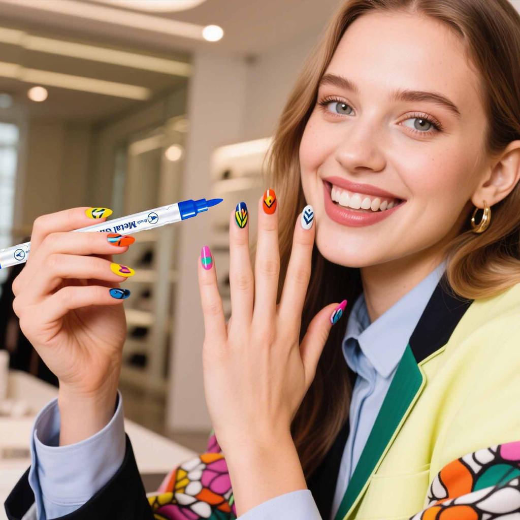 Drawing Pen Nail Painting Pen DIY Quick-drying Colored Pen For Drawing Flowers And Outlining 10 Colors36ml