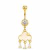 Belly Button Rings Exquisite Golden Zircon Decor Stainless Steel Fashion Navel Jewelry for Daily Outfit Matching