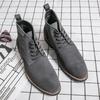 British Style Plus Size Mid-High Suede Men's Boots, Sizes 38-46, Autumn/Winter 2024 Fashion