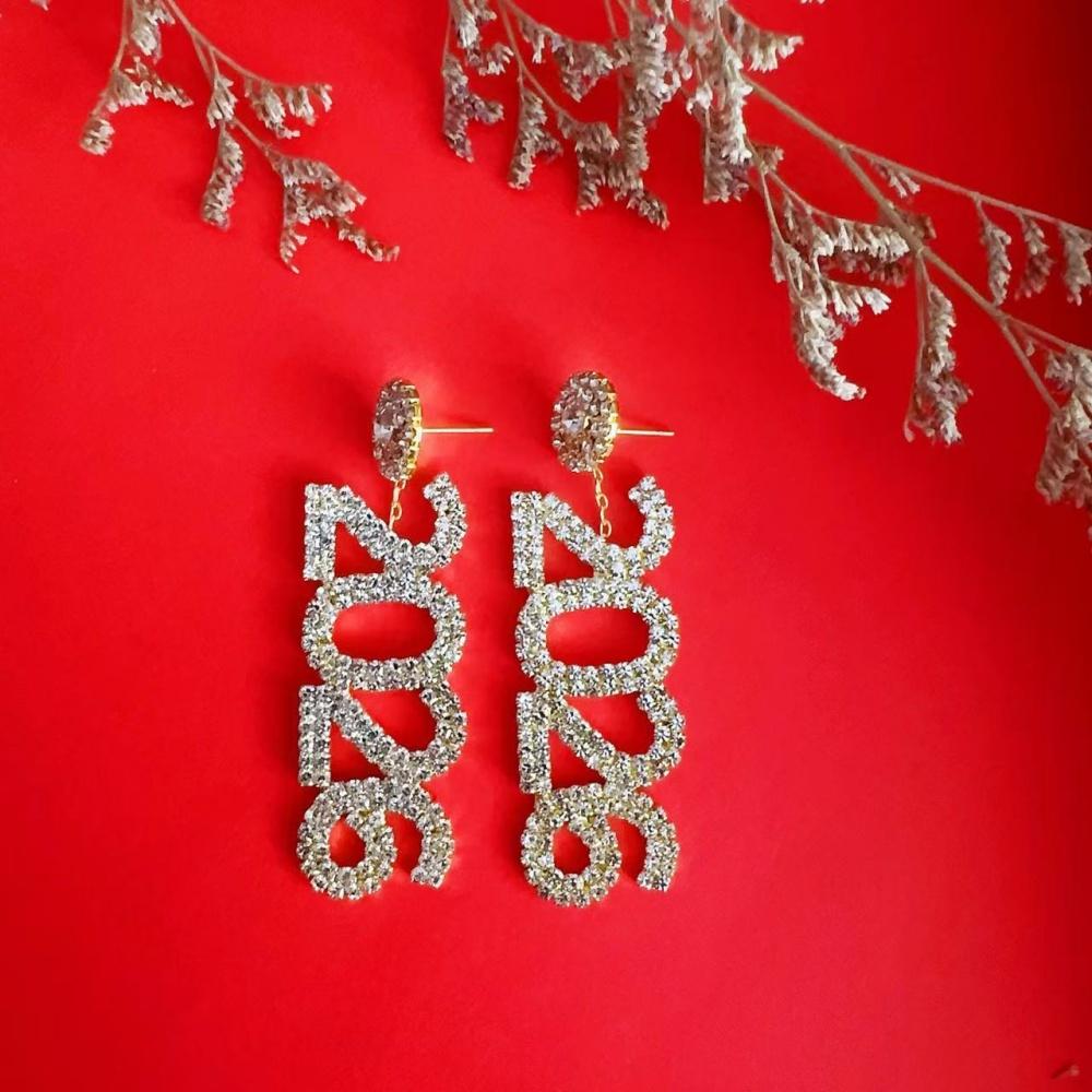Crystal Drop Earrings High-Quality 2026 Earrings Rhinestone Earrings Long For Women'S Jewelry Christmas Party Special Events