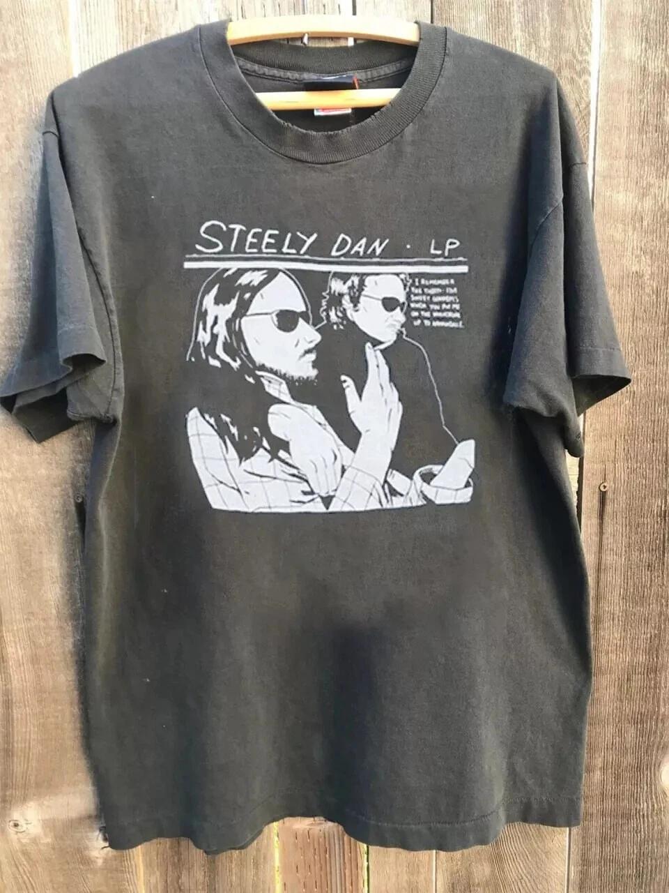 

Summer Men s Pure Cotton Retro 90s Steely Dan Band T-shirt Casual Stylish Loose and Breathable Suitable for Everyday Wear S разноцветный