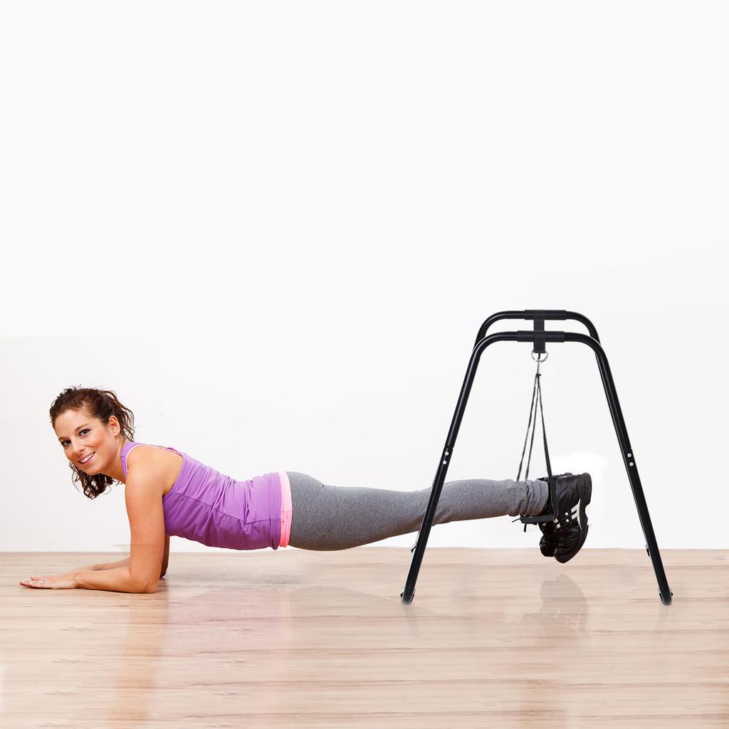 Multifunctional  Dip Stand Power Station Bar with Sling Trainer Strength Workout Home Gym Black