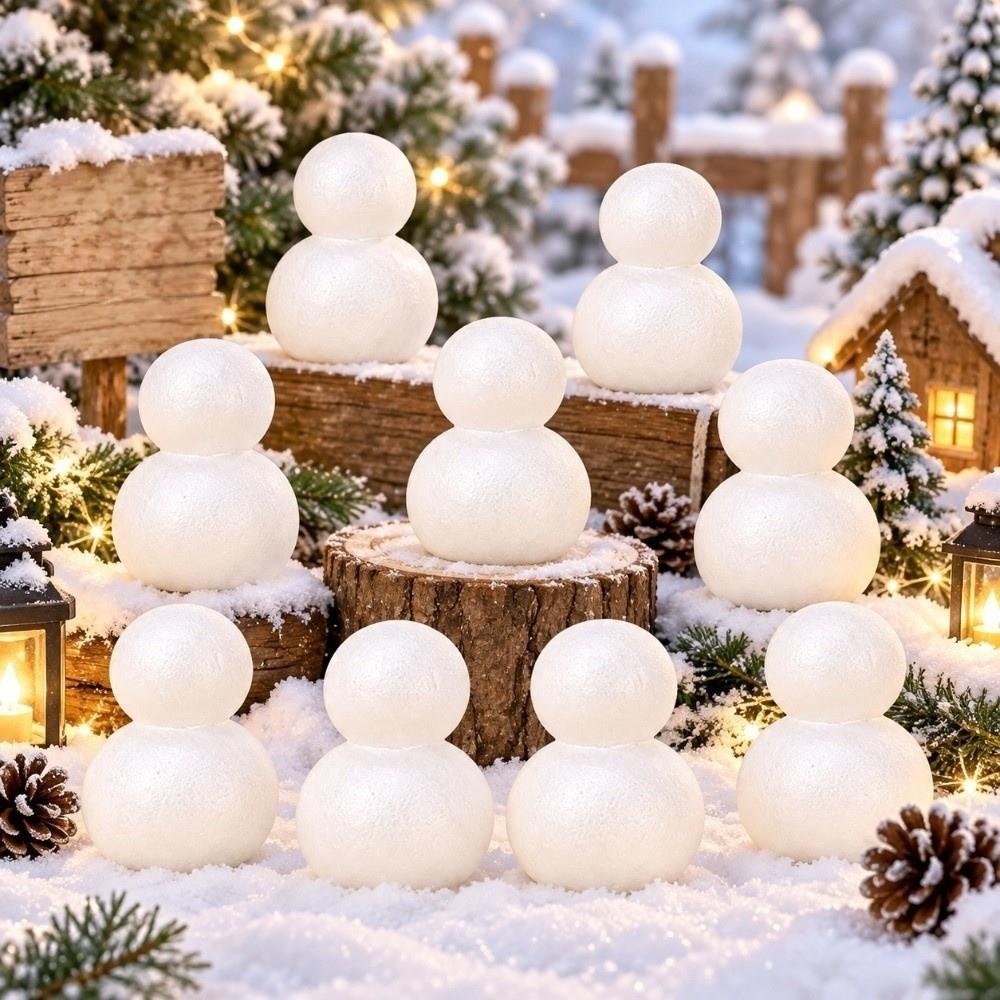 10 pcs Handmade DIY Painting Snowman Styrofoam Snowman Foam Models Holiday Party Favor