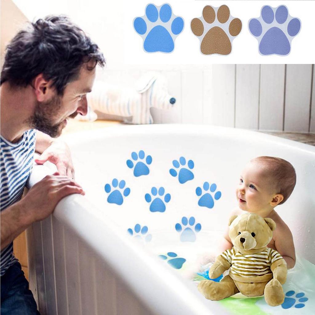 Self Adhesive Bathtub Decals Non Slip Bathtub Sticker with Scraper Enjoy Slip Resistant Baths with Fun Paw Print Designs