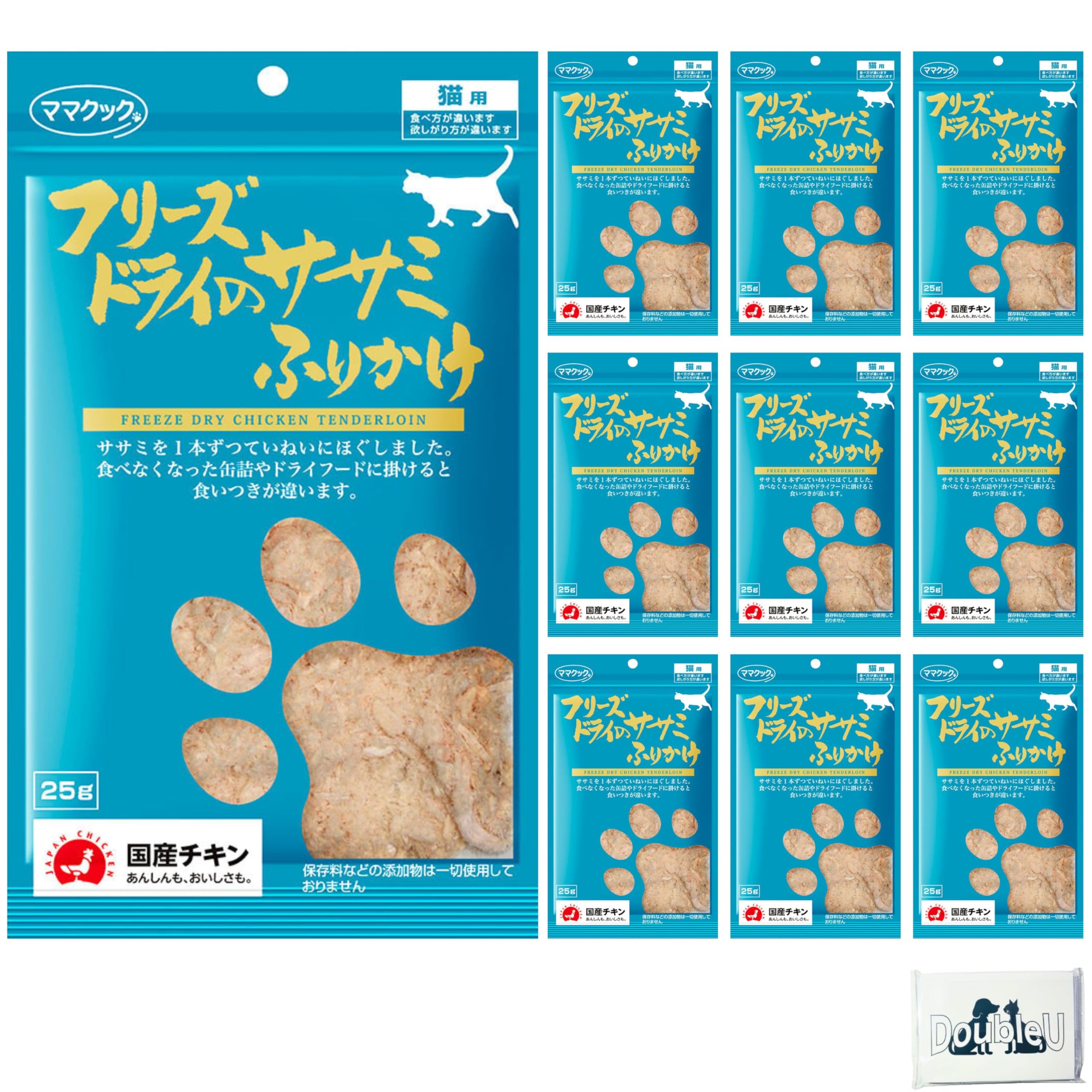 

Mama Cook Cat Treats Chicken Fillet Furikake for All Cat Breeds and Made in Sample Pack Double U Logo Tissue (10-Pack) (25g) Ages, Freeze-Dried,