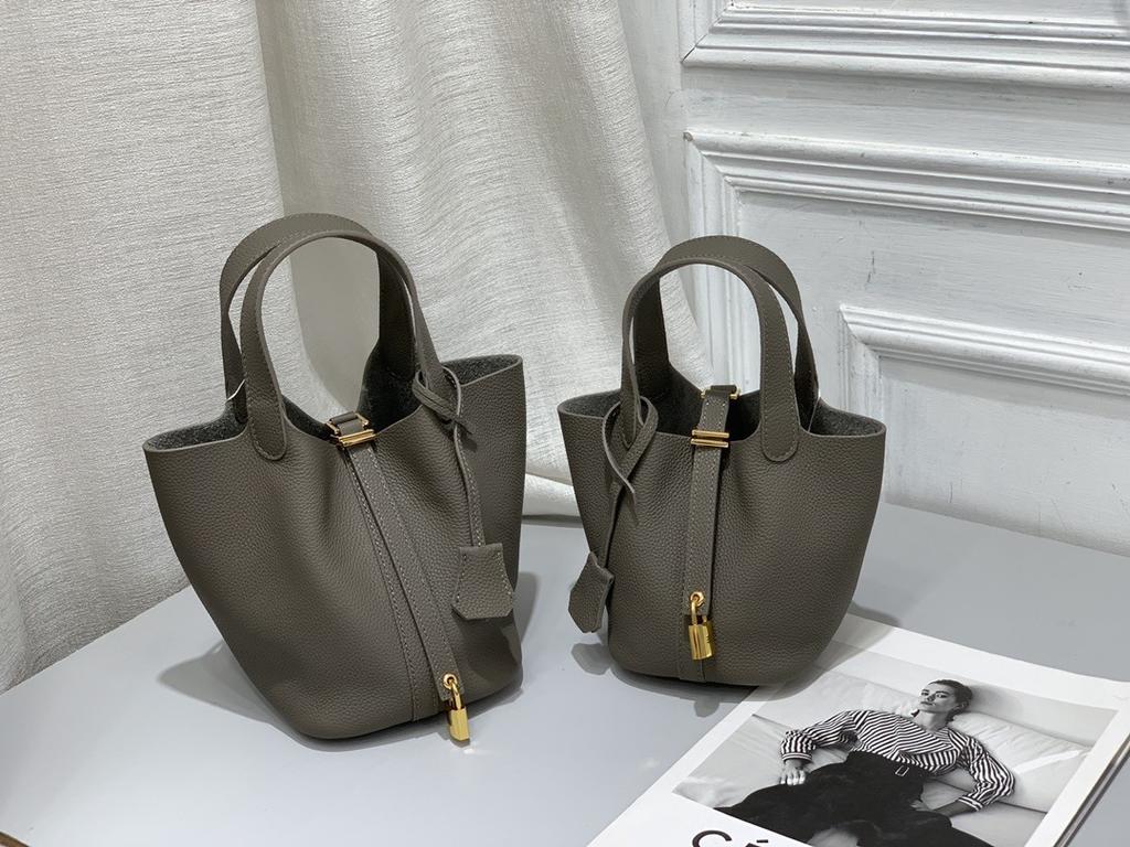 Large Capacity First-Layer Cowhide Vegetable Basket Bag, High-End Light Luxury Versatile Handbag