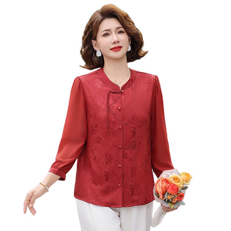 Hodo Women's Chinese Style Floral Summer Blouse