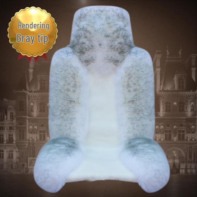 One-Piece Wool Car Seat Cushion - Plush Fur Winter Pad