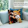Cool K-kyoujurou Rengoku Pillow Case Cushion Cover Soft Cute Throw Pillow Case For Car Sofa Pillowcase Polyester With Zipper