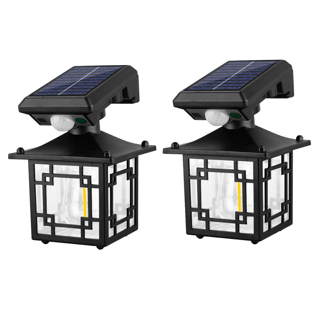 2PCS Outdoor Solar Wall Light IP65 Waterproof Street Light Body Sensor Road Lighting Garden Lights