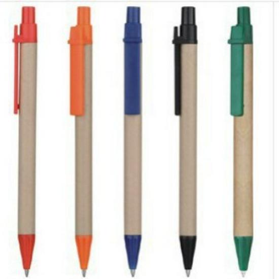 Customizable Kraft Paper Tube Ballpoint Pen with Clickable Design Bullet 1.0 синий