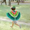 Bird Cosplay Costume Stage Performance Owl Peacock Wings Bird Felt Cape with Mask for Girls Boys Halloween Party Cloak