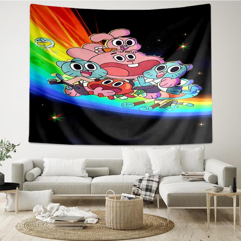 Gum's Colorful Friends Tapestry, Unique Design Tapestry, Wall Decor for Bedroom,Livingroom, Playroom,Heartwarming Fan Holiday Gifts