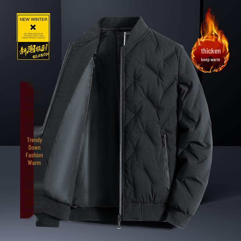 Men's Lightweight Warm Duck Down Baseball Jacket - Autumn & Winter Style
