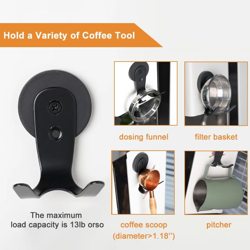 Magnetic Hook Suitable for Coffee Machine, Handle Storage Rack, Powder Hammer, Powder Bowl Accessory Storage Bracket