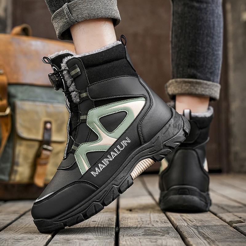 Mens Winter Fleece Lined Snow Boots Thick Sole Warm Cotton Shoes Outdoor Non Slip Size 39-48