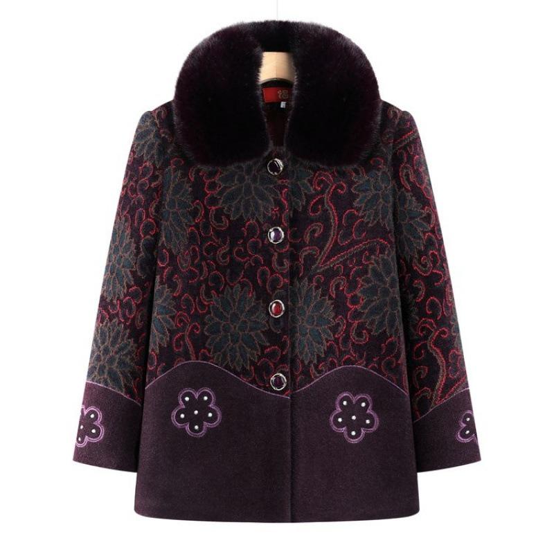 Grandma winter velvet thickened coat old woman mother winter padded coat mother-in-law old lady padded jacket