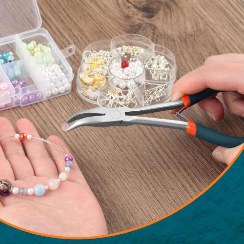 SPEEDWOX Long-Nosed Bent Nose Pliers, Ideal for Hard-to-Reach Spaces, 45 Vertical Bend, Micro, Compact, Spring-Loaded, Lightweight, Long, Precision W