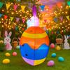 1.8M/5.9FT Inflatable Model Easter Holiday Festival Rabbit Support Easter Egg DIY Decoration Outdoor Garden Yard LED Light Decor