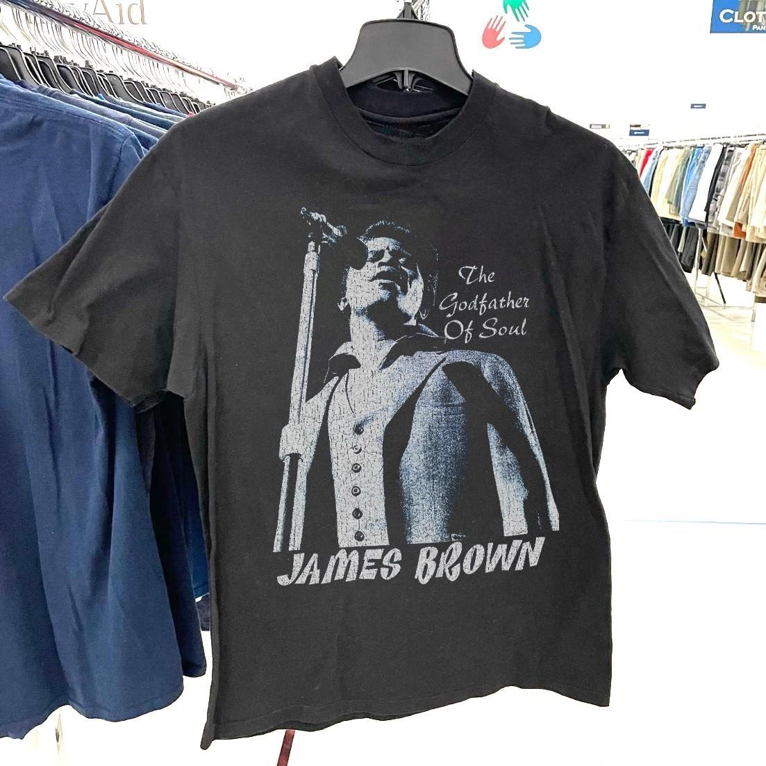 90 s James Brown Godfather Of Soul Promo Black T-Shirt XXL 3XL