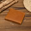 Men'S Leather Short Wallet Crazy Horse Leather Multi-Card 20% Fold Wallet First Layer Cowhide Wallet
