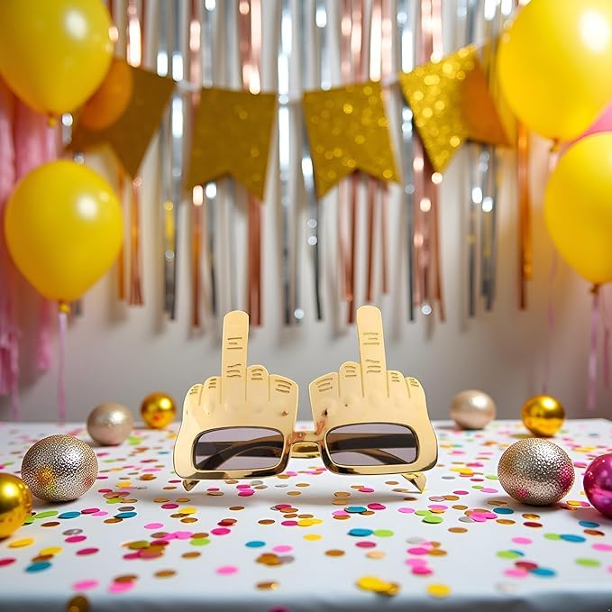 Tricky Middle Finger Creative Middle Finger Hand Shape Finger Silly Funny Party Novelty Sunglasses Novelty Party Glasses Gram [Qintreesify]