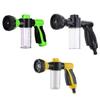 Plastic Water Hose Nozzle Durable High Pressure Garden Hose Nozzle Multiple Spray Patterns with Soap Dispenser Bottle