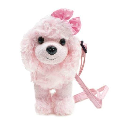 BESTEVER Kids' Mini Pouch with Detachable and Adjustable Strap, Plush Bag, Perfect for Outings, Girls, Birthday Gift, Pink Poodle Dog, Best Ever Japan