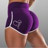 Women's Plus-size Sexy Solid-color Printed High-waisted Sports Running Tight Booty Lift Shorts