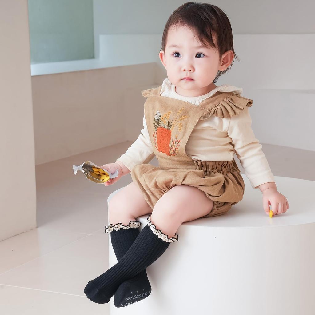 HAYAHARU Baby Cotton Lace Socks for Stylish Formal Socks for Perfect Gift for School Entrance and More Socks, Girls, Girls, Recitals, Ceremonies,