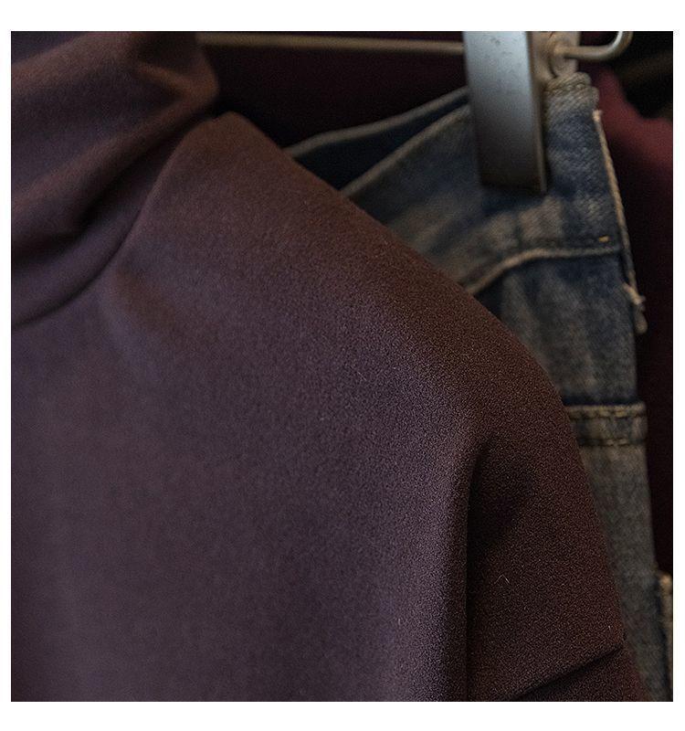 Plus Size German Velvet Lace Long Sleeve High Neck Top - Women's Slimming Autumn Winter Outerwear Shirt