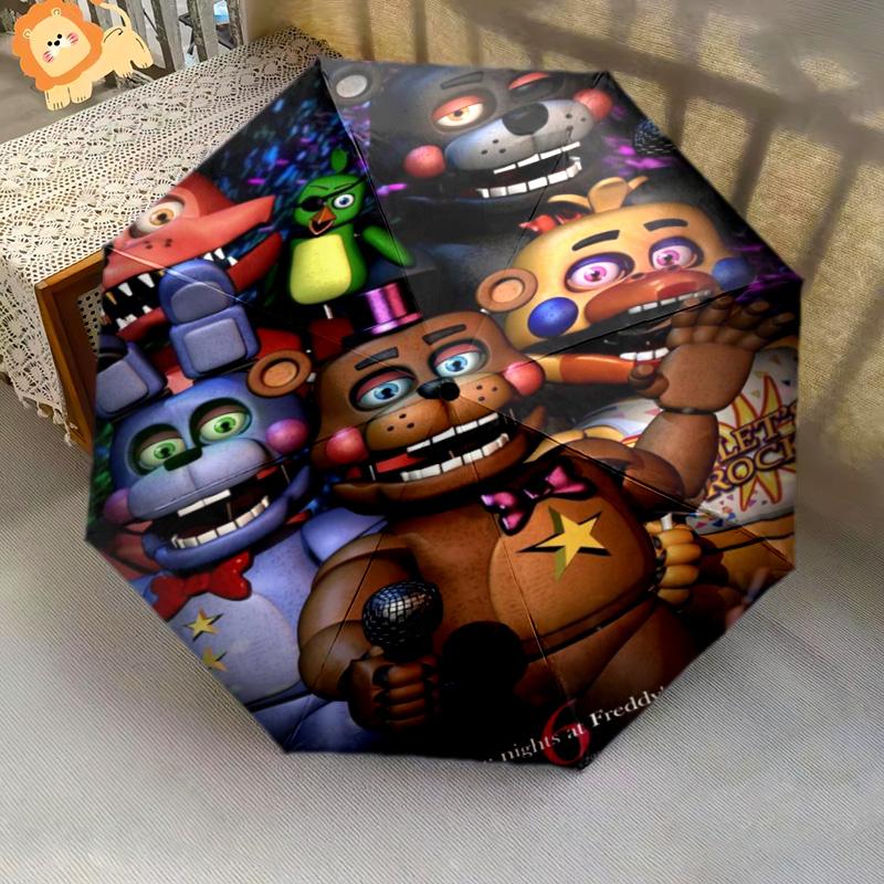 1PC Freddy's Rock Night Automatic Umbrella - Suitable Travel Outdoor Portable Umbrella Birthday Gift Daily Essentials