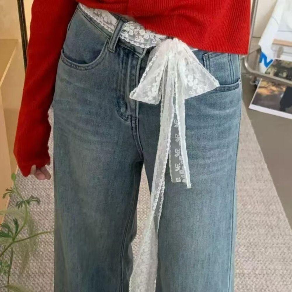 Bow Lace Waist Belt Floral Dress Jeans Belt Unique Lace Waistband  Spicy Girls