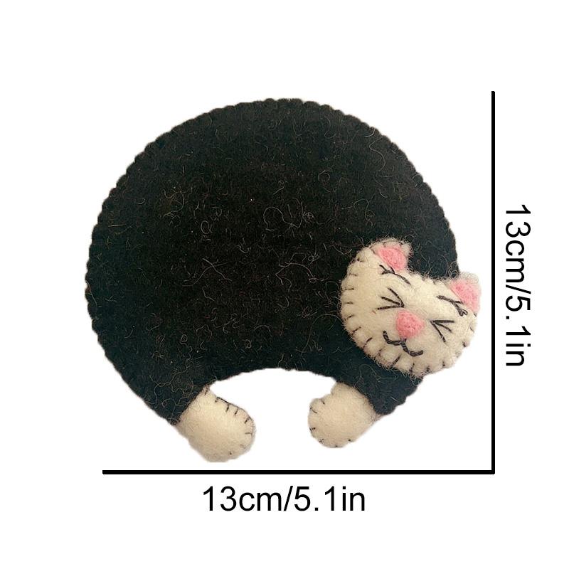

1Pc Placemat Table Decor Coasters Cute Kitchen Desktop Cup Mat Wool Felt Cat Cartoon