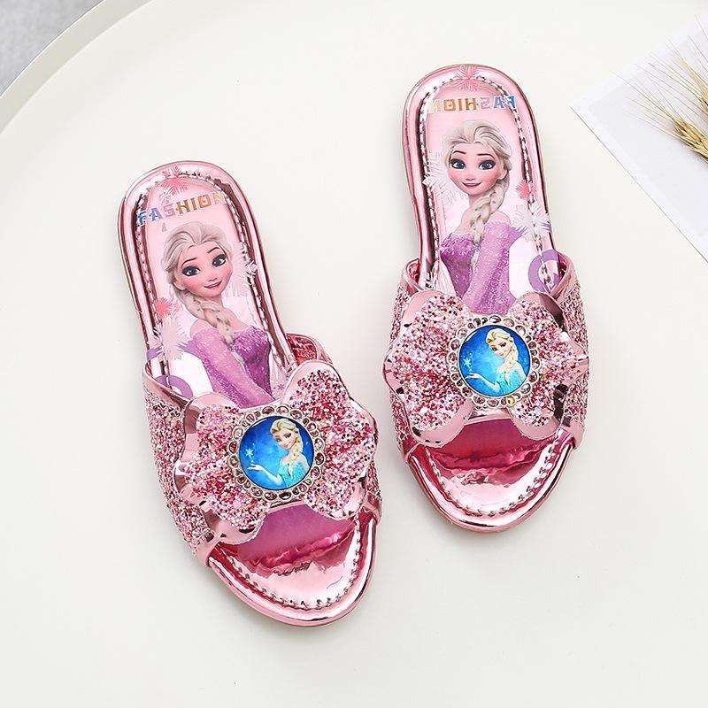 

Elsa Princess Korean Style Rhinestone Flat Slippers for Girls – Summer 2025 Size 29 / Inner Length 18.2 cm