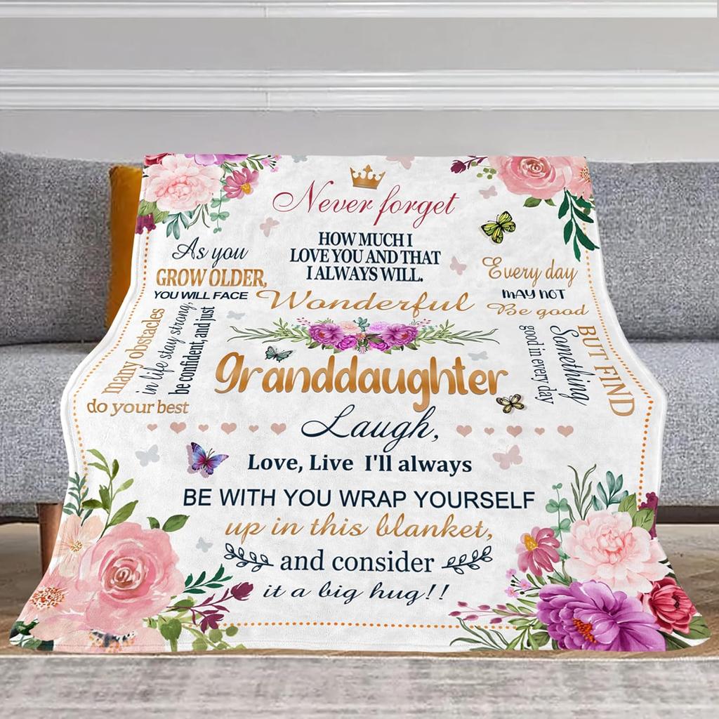Granddaughter Gifts from Grandma, Granddaughter Birthday Gift Ideas, Gifts for Granddaughter Blanket, Graduation Gift for Granddaughter from