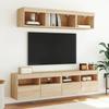 Wall Mounted TV Cabinets with LED Lights 2 pcs Sonoma Oak 80 x 30 x 40 cm