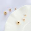 14K Gold-Plated Frosted Glitter Round Beads for DIY Jewelry Making