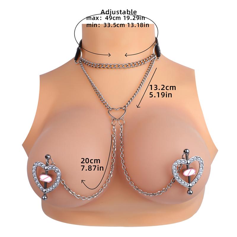New Love Shaped with Pearl Nipple Clamps Steel Breast Stimulator Clips Spring Pull Slave Bondage Flirting Women Toy Accessories