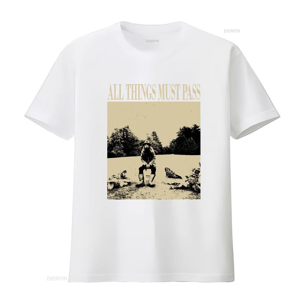 All Things Must Pass Vintage Music T Shirt Midcentury Song Minimalist Design Vintage Washed Slightly Streetwear Comfortable