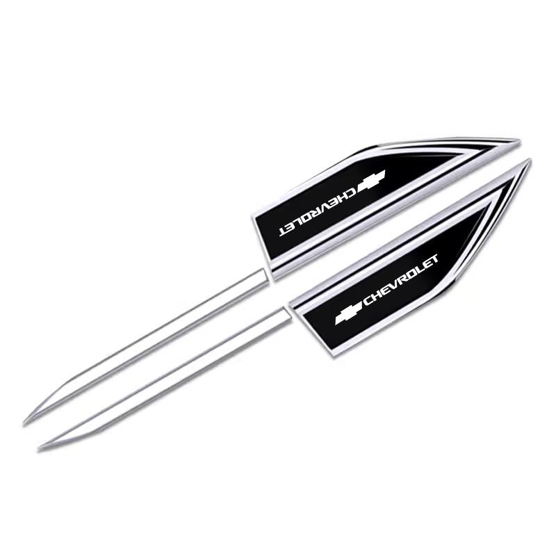 

2PCS For Chevrolet Spark Captiva Cruze Tracker Orlando Trax Car Side Fender Knife Stickers Emblem Badge Decals Trim Styling чорний