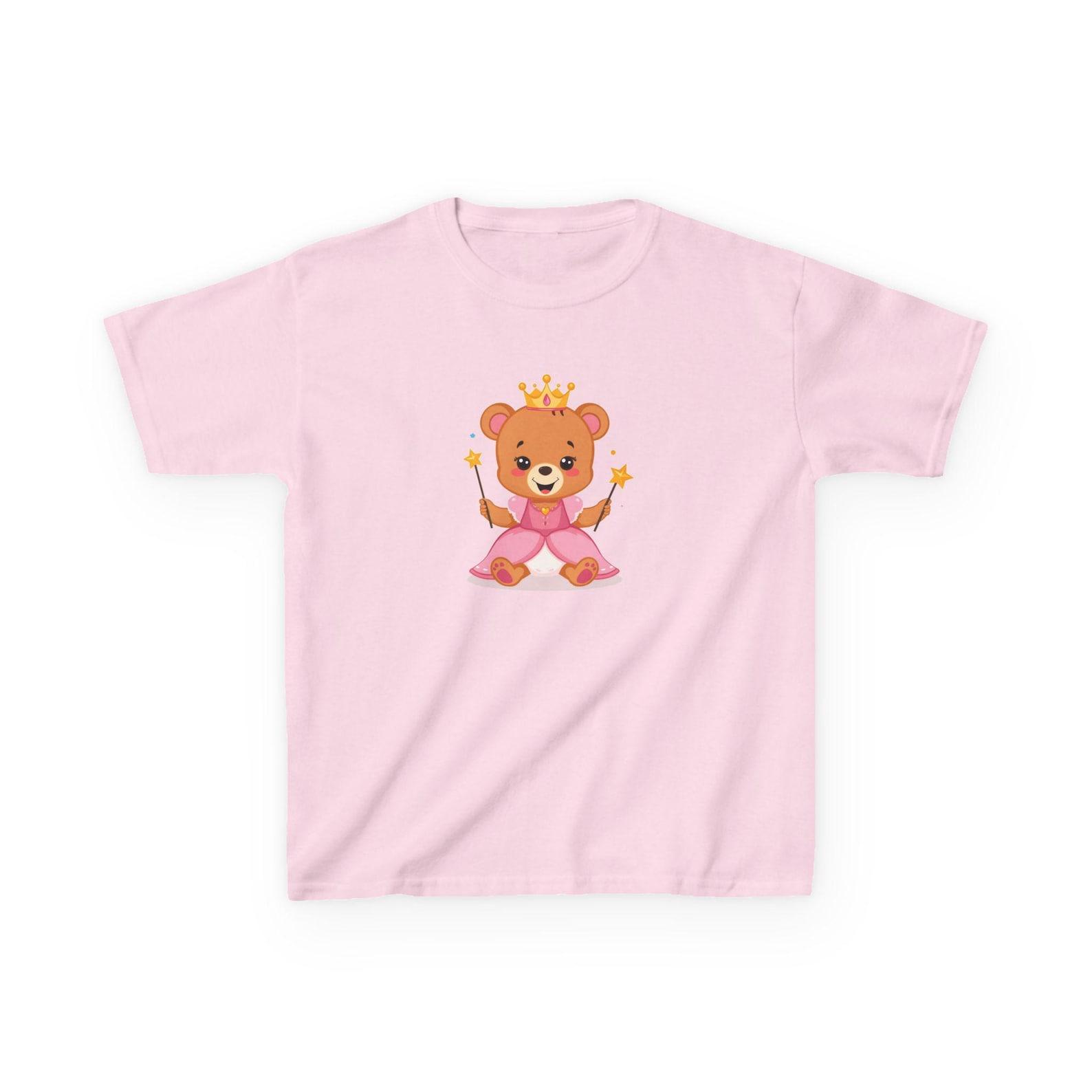 Princess Bear Kids Tee | Cute Crowned Teddy, Pink Dress 150