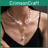 Unique Geometric Layered Baroque Imitation Flat Pearl Necklace For Women Perfect For Any Outfit