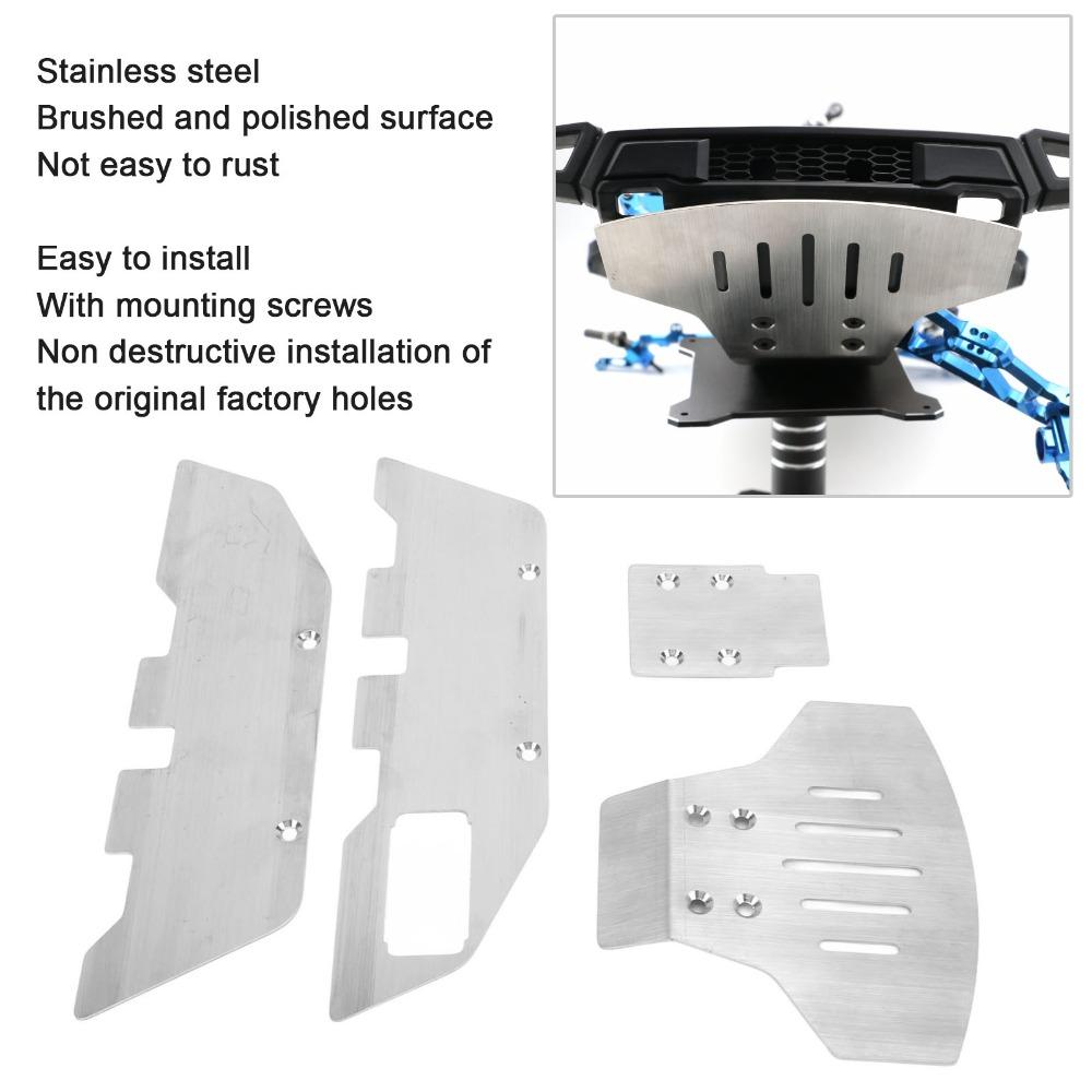 Stainless Steel Skid Plate Guard Chassis Armor for Traxxas 2WD 1/10 RC Car Upgrade Parts