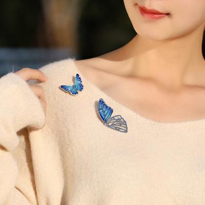 Spilla Farfalla Blu Spille Semplici da Donna Spille Accessori Giacca Abito Spille Smaltate Spille Per Donne